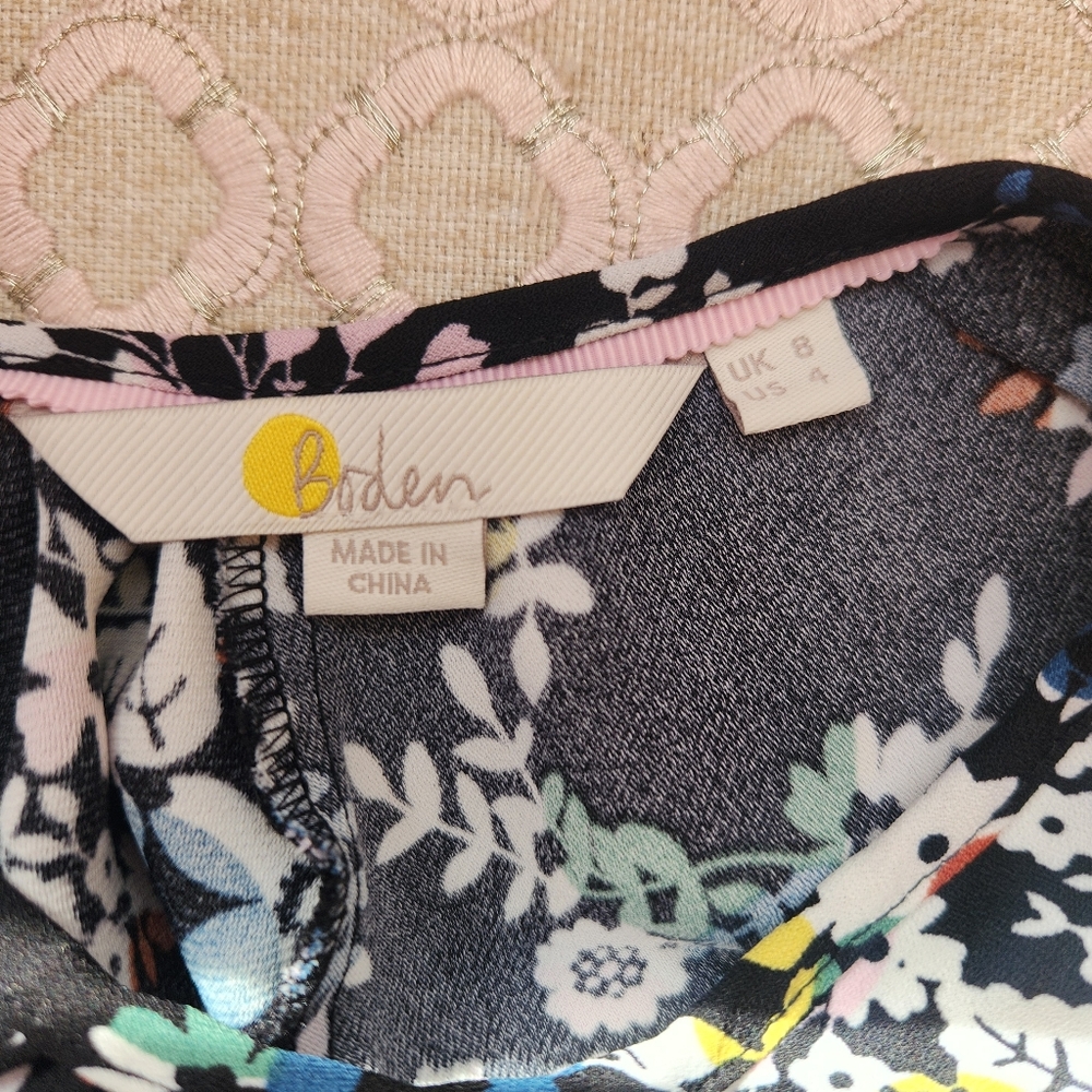 Boden Women's Black + Floral Kiera Shift Dress, US 4/UK 8, $147 - Picture 8 of 13